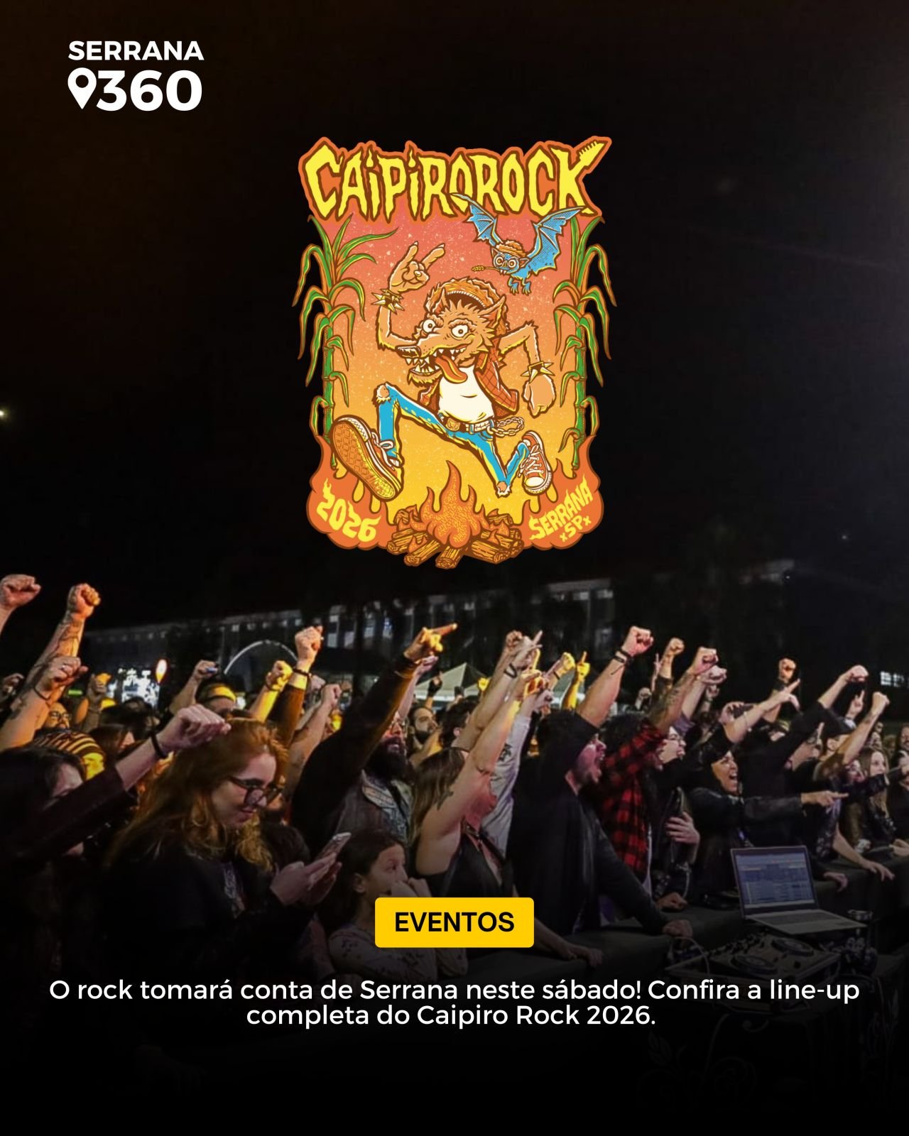 Caipiro Rock 2026 movimenta Serrana com shows gratuitos neste sábado 18/07